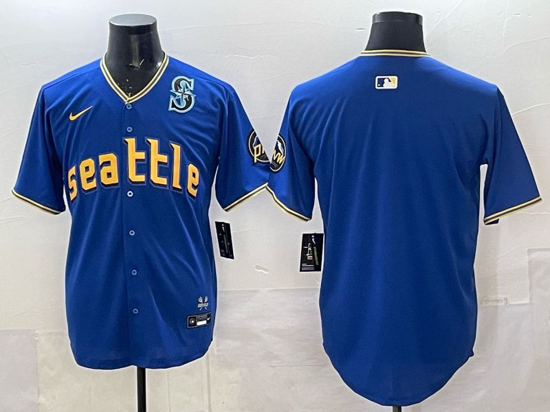 Men 2025 Seattle Mariners Blank Blue City Edition Nike MLB Jersey 24